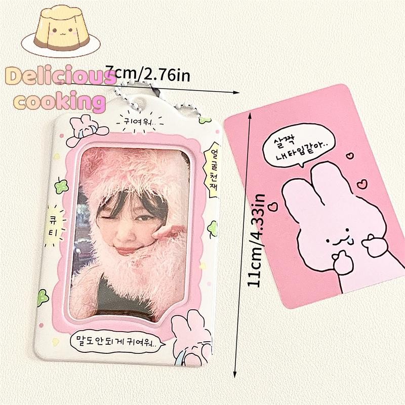 [ทําอาหารอร่อย] แฟชั่น เกาหลี 3 นิ้วที่ใส่บัตรรูปถ่าย เคป๊อป การ์ดพวงกุญแจจี้ไอดอลผู้ถือบัตรรถบัสธนาคาร รหัส ปกอุปกรณ์นักเรียน [ใหม่]