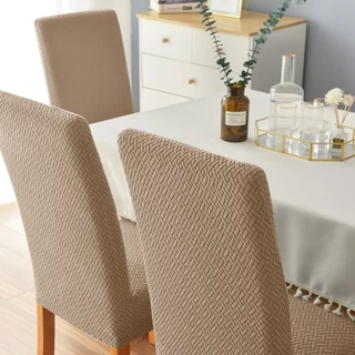 ผ้าคลุมเก้าอี้ Jacquard รูปตัว T ทั้งหมดห่อความสูง 47-58 ซม.ไม่มีแขนเก้าอี้ตกแต่งในครัวเรือน