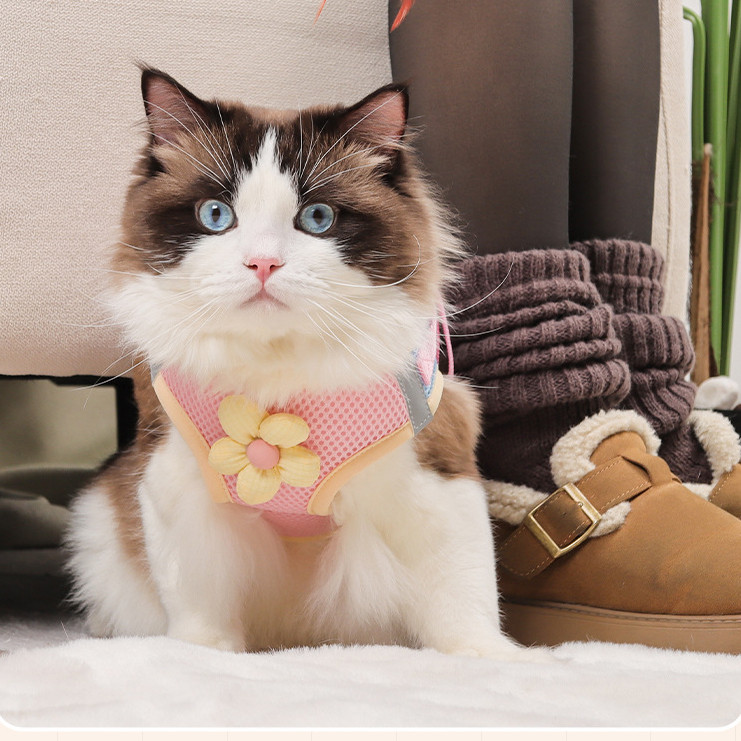 [Muhsinpet] สายรัดหน้าอกแมว Dopamine สายรัดหน้าอกสไตล์เสื้อกั๊ก สายจูงสุนัขแมว/เล็ก