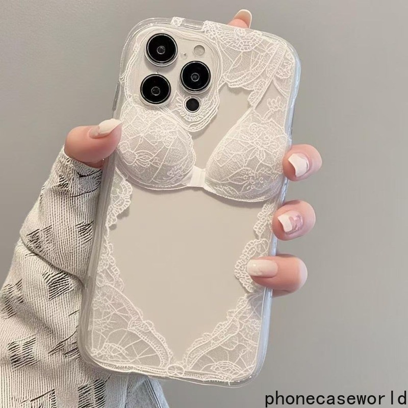 ครอบฟโฟนสวย เหมาะสำหรับ iPhone11 12 13 14 15 16Pro PROMAX ลายบิกินี่ลูกไม้หลากสี เคสโทรศัพท์ซิลิโคนอ่อนนุ่มป้องกันการตก