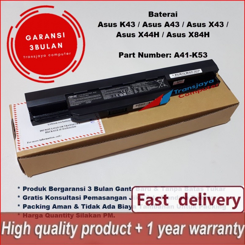 ✿แบตเตอรี่ Asus K43SD K43S K43E K43SV K43SM A43 A43E A43S A43SD X43 X43E X44C X44H A44h X84H A53 K53