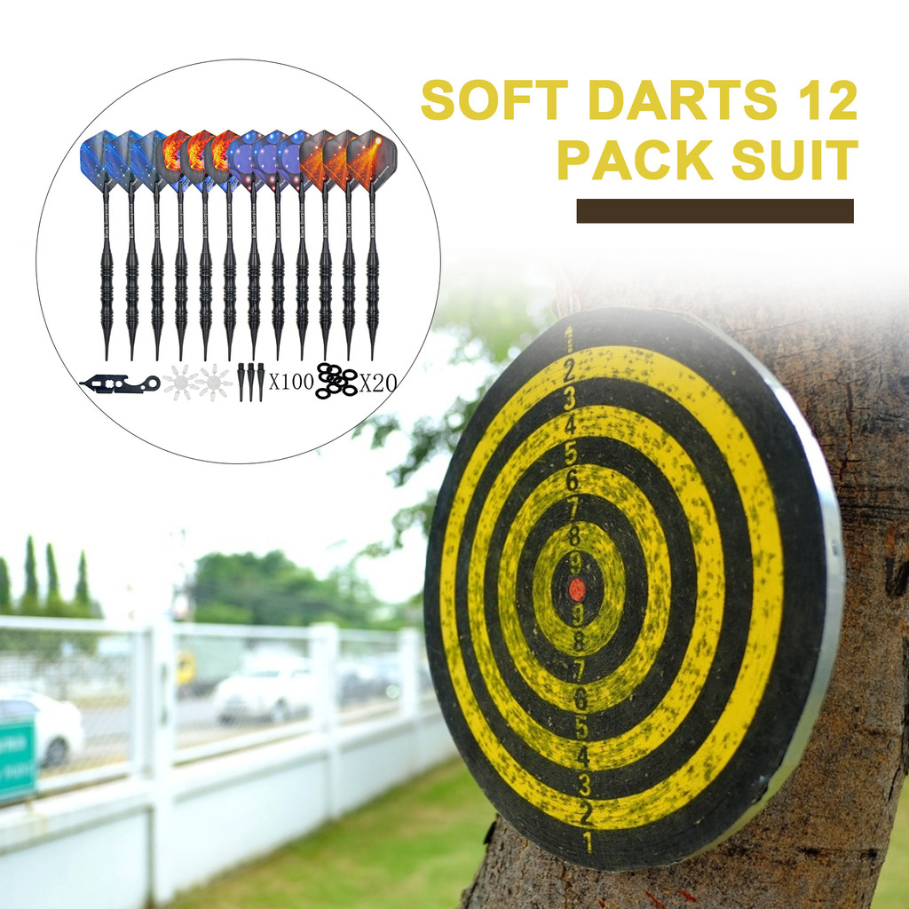 ถูกที่สุด Darts With Plastic Tip, 12 Pieces Soft Darts Set, Professional Soft Darts 12 Aluminium Sha