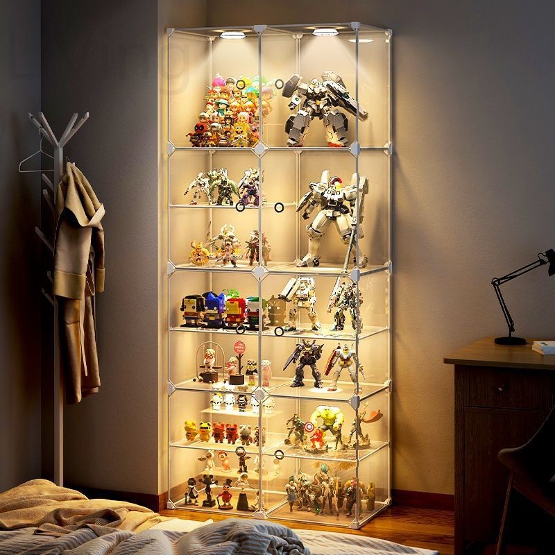 Living ตู้โชว์ตุ๊กตา ชั้นวางกระเป๋า DIY 4/6/8 ชั้น ตู้กระจก ชั้นวางโมเดล ตู้ใส่ กระเป๋า แบรนด์เนม พร้อมความจุขนาดใหญ่ - รูปที่ 6