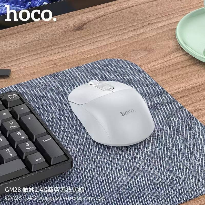 HOCO GM28 เมาส์ไร้สาย เชื่อมต่อ USB 2.4G ความเร็ว 800 - 1600 DPI ปุ่มกด 4 ปุ่ม รองรับคอมพ์ โน้ตบุ้ค เมาส์ Wireless Mouse