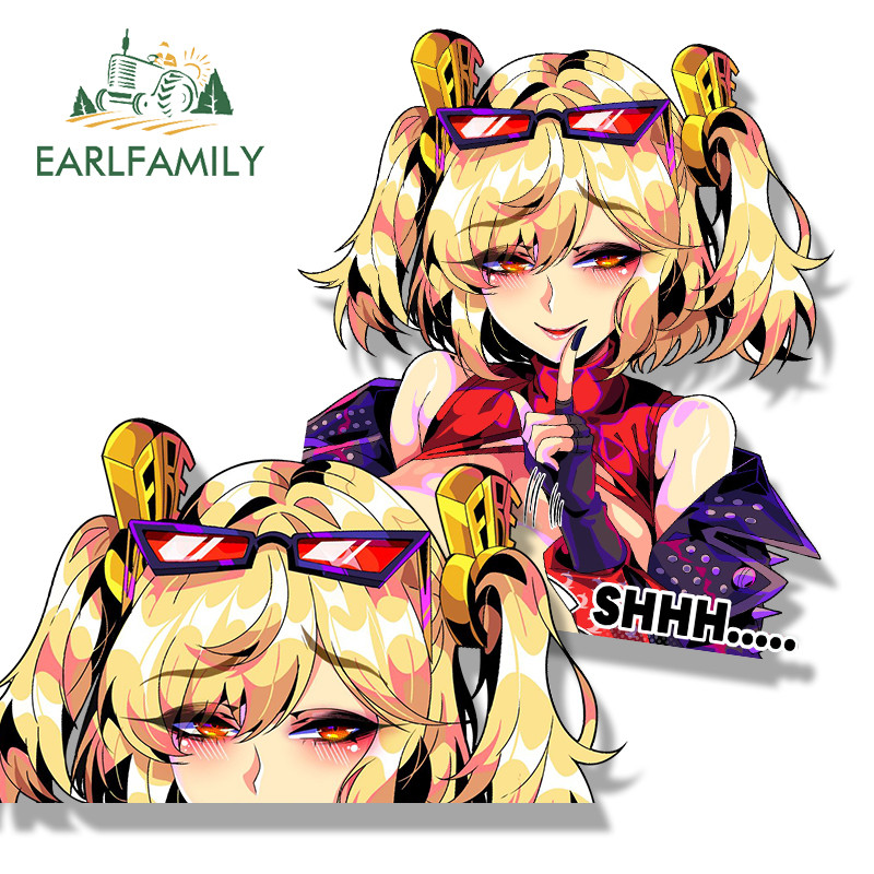 Earlfamily เขย่า Burnice Fanart สติกเกอร์รถ Zenless Zone Zero Bartender Decal Racing แล็ปท็อปรถจักรยานยนต์ Graffiti การ์ตูน Peek สาวสติกเกอร์