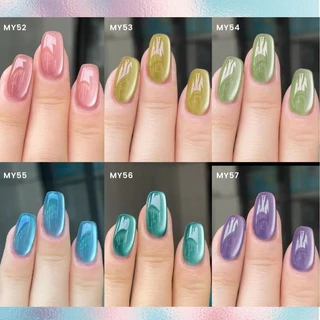 【Local】BORN PRETTY 6 ชิ้นฤดูใบไม้ผลิฤดูร้อนแมวตาแม่เหล็กเล็บเจลโปแลนด์ชุดสีชมพูสีฟ้าสีเขียวชุดเจลแม่เหล็ก