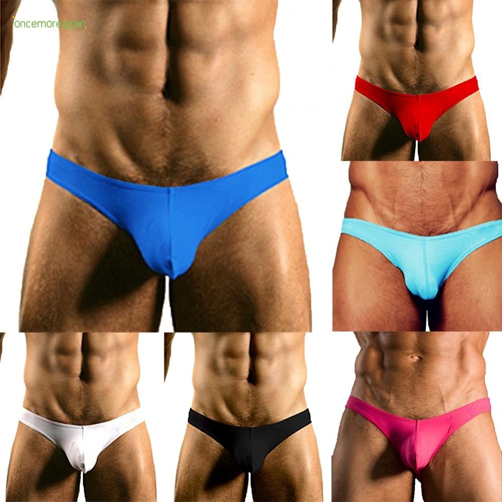 【Final Clear Out】Men Underwear Elastic Lingerie Panties Slim Fit Solid Color Summer Beachwear