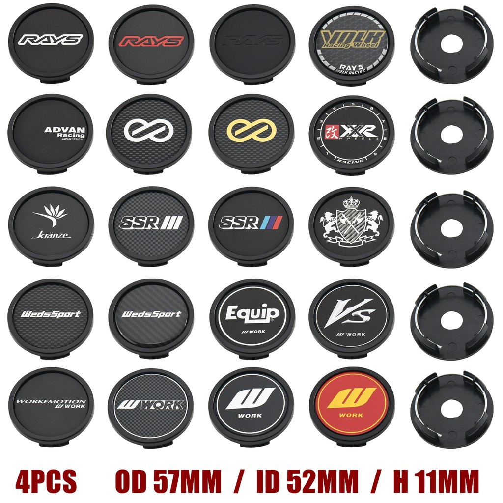4ตัว ฝาครอบล้อ RAYS 57มม ฝาครอบดุมล้อ ENKEI Toyota ขอบ ADVAN สติ๊กเกอร์ ฝาปิดดุมล้อ SSR XXR WORK VS EQUIP สําหรับ โตโยต้า