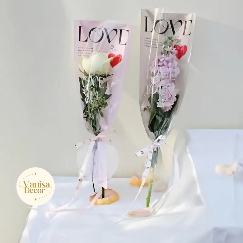 (แพ็ค 20แผ่น) ซองใส่ดอกไม้ ถุงห่อดอกไม้ กระดาษคราฟท์สกรีนลาย LOVE ซองพลาสติกห่อดอกไม้ พร้อมส่งจากไทย ราคา ถูกที่สุด ดีลบีเคเค แกลเลอรีภาพที่ 7