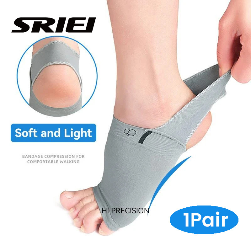 Sriei 1 คู่ Arch Support Sleeve Cushioned Soft Elastic Gel Pad ผ้า Arch ถุงเท้าสําหรับแบนปวดเท้า Plantar Fasciitis ส้น Spurs