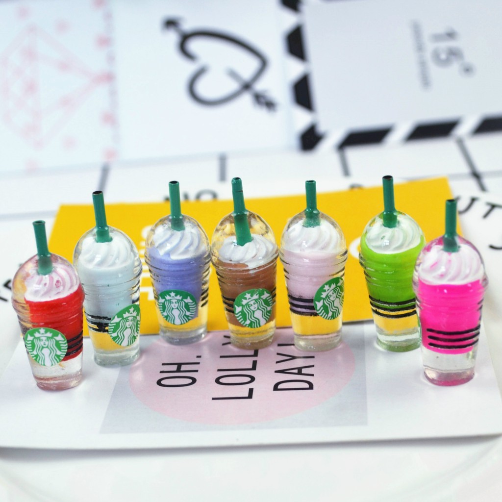 Charm slime Mini Starbucks Water Cup - สีสวย & Sweet