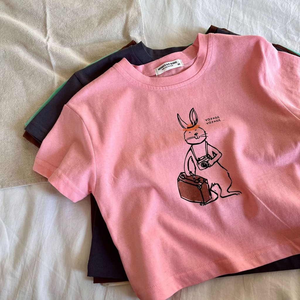 เวอร์ชั่นเกาหลีผ้าฝ้ายแท้เด็กพิมพ์สไตล์ใหม่แขนสั้นชายหญิงเด็กเสื้อผ้าเด็กแฟชั่นด้านบนการ์ตูนทุกการแข่งขันรอบคอฤดูร้อนด้านบน - รูปที่ 6