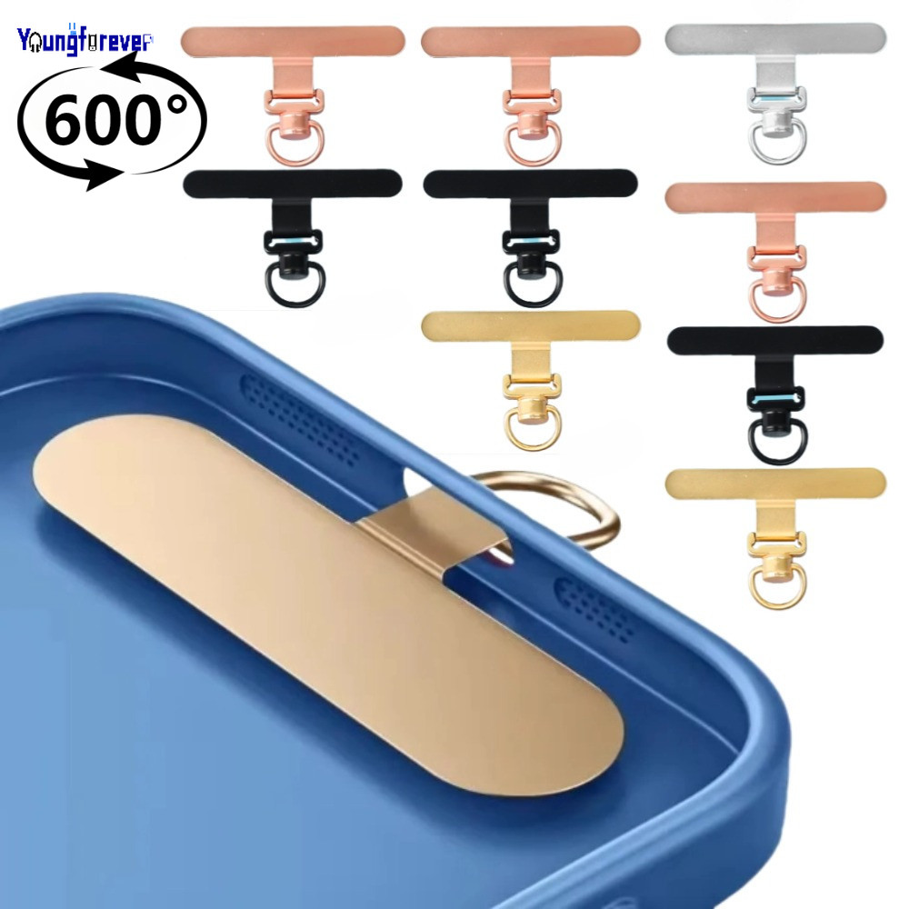 บางเฉียบ 600 องศาหมุนได้สแตนเลสโทรศัพท์เชือกเส้นเล็กคลิปป้องกันการสูญหายที่ถอดออกได้โทรศัพท์มือถือเชือกการ์ดคลิป