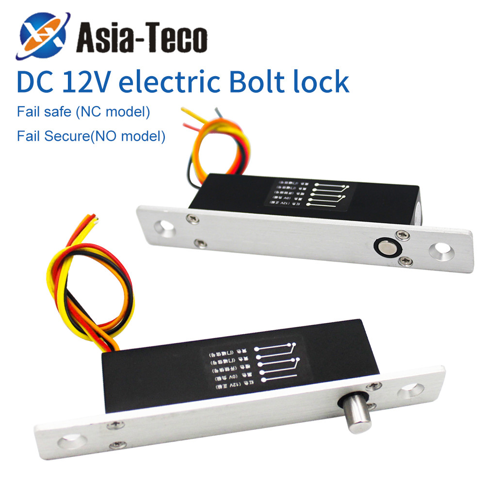 DC 12V Electric Bolt Lock, Fail-Safe/Fail-Secure, 5 สาย, ติดตั้งง่ายกับ NC/NO Output สําหรับประตู Mo