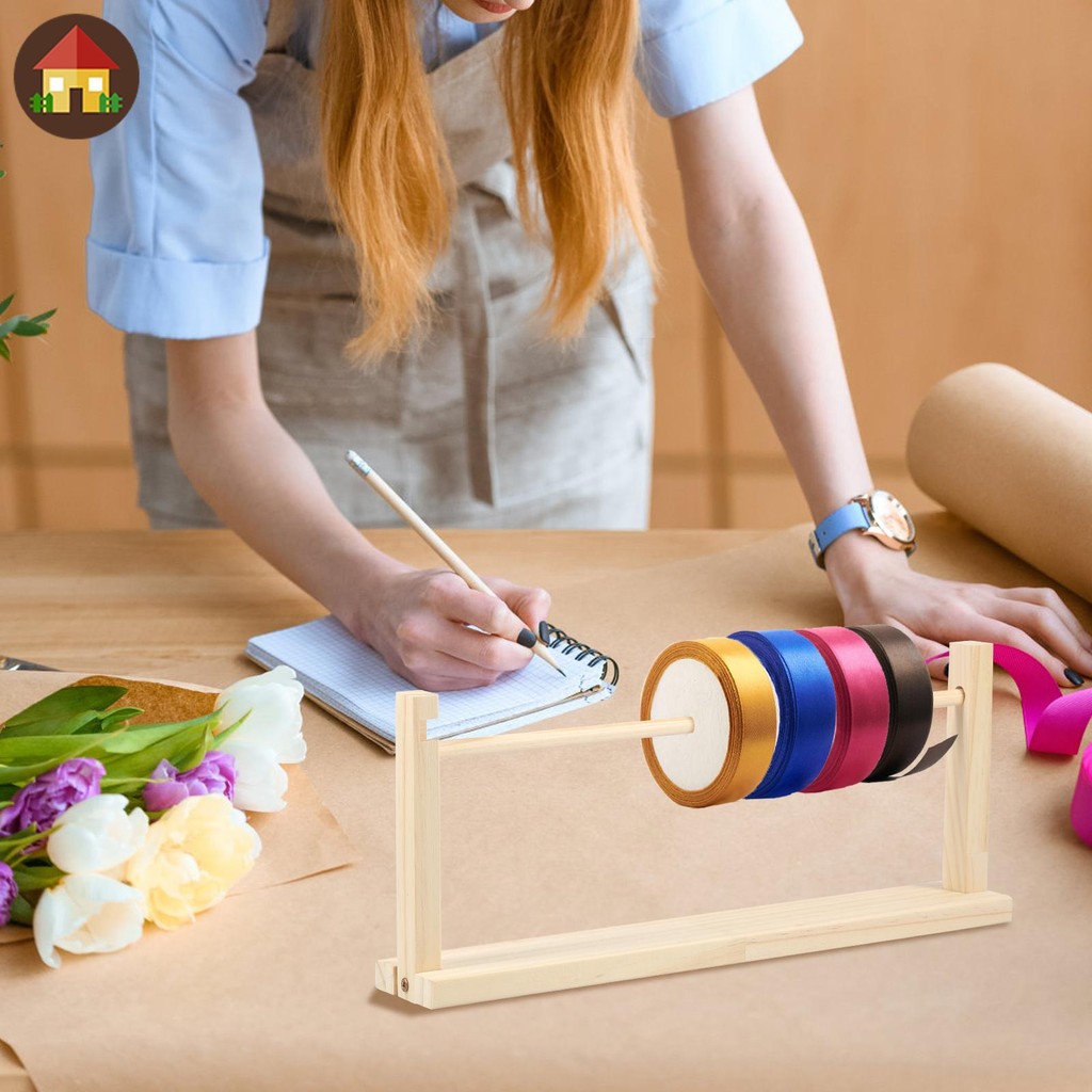 คู่หรือชั้นเดียวชั้นเก็บริบบิ้นมัลติฟังก์ชั่ชั้นวางริบบิ้นผู้ถือไม้ริบบิ้นชั้นวางจอแสดงผลสําหรับเย็บหัตถกรรม ร้านค้า2555