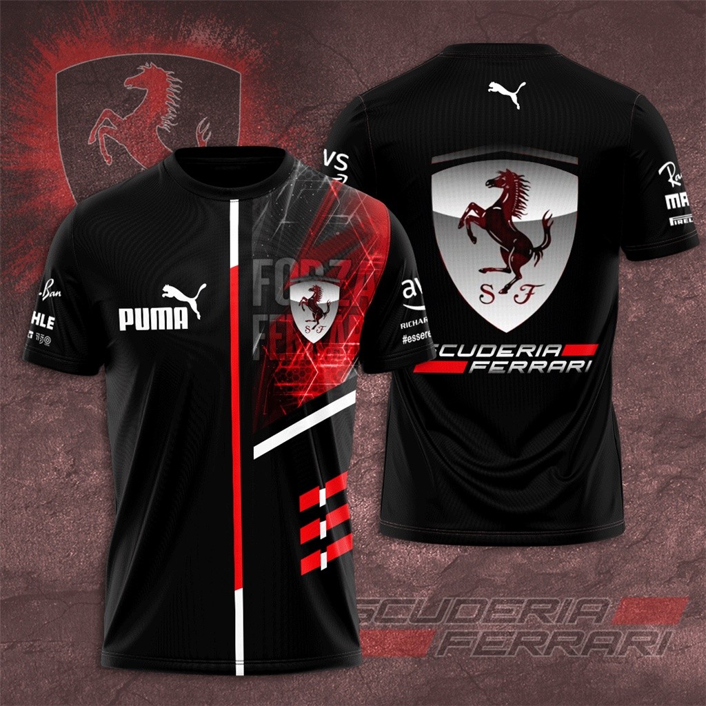 Scuderia FERRARI ทีม 3D พิมพ์ผู้ชายเสื้อยืดฤดูร้อนแขนสั้นเด็กเสื้อผ้า 2022 แฟชั่นผู้หญิงเสื้อ T ขนาดใหญ่