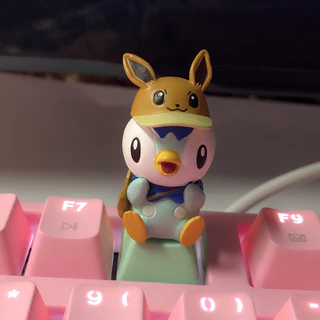 การ์ตูน Pikachu น่ารักบุคลิกภาพ DIY Pikachu Mechanical Keycap Cross Shaft Single Keycap