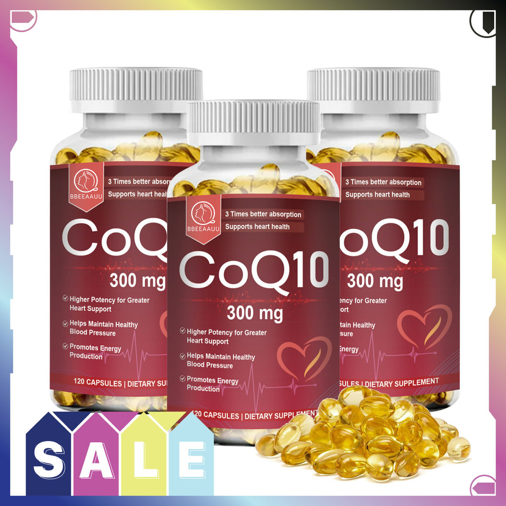 BBEEAAUU 300 Mg Coenzyme Q10 Capsules แคปซูล CoQ10 การส่งเสริมสุขภาพหัวใจและหลอดเลือดให้พลังงาน