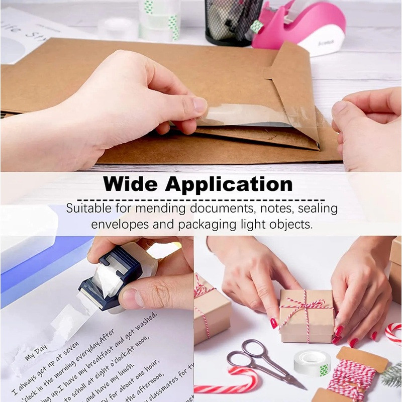 เทปโปร่งใสขนาดเล็กเทปซ่อมไม่ทําเครื่องหมายเครื่องมือบรรจุภัณฑ์ ทําเอง โรงเรียนสํานักงานบ้านบรรจุภัณฑ์เทปเหนียว