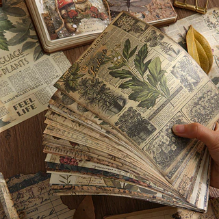 Journamm 30 แผ่น Vintages วัสดุกระดาษดอกไม้พืช DIY Scrapbooking Collage Junk Journal Aesthetics เครื่องเขียน Planner Decor กระดาษ