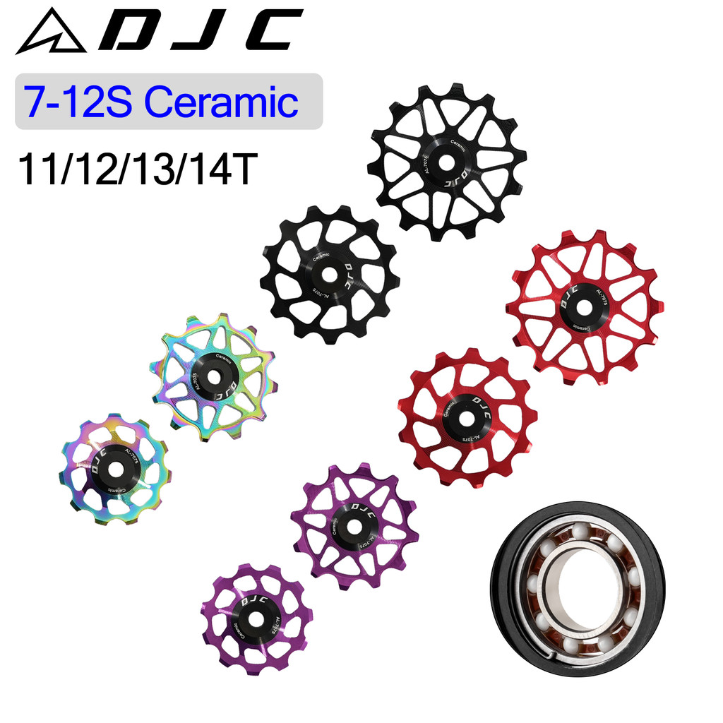 Djc จักรยานรอกล้อเซรามิคแบริ่ง oillick 11T 12T 13T 14T MTB จักรยานเสือหมอบสําหรับ derailleur mountain จักรยานเสือหมอบล้อ PL104