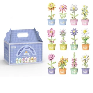 EXCE Succulent Potted รุ่น,ของเล่นเพื่อการศึกษาสาวอิฐของเล่นเด็กดอกไม้ Potted Building Block,บ้านโต๊ะตกแต่งพืช DIY Succulent Building Block ชุด