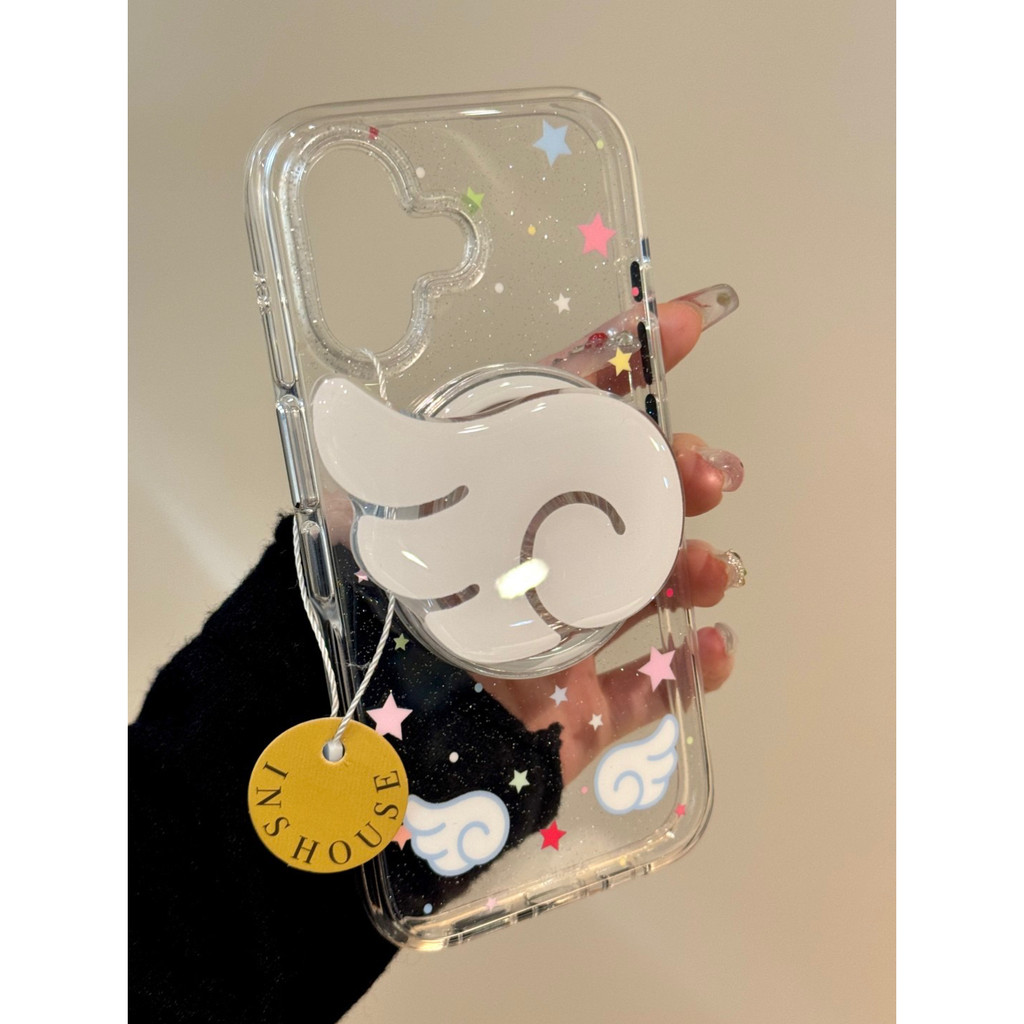 การ์ตูนเกาหลีญี่ปุ่นสไตล์อินสนุกดาวปีกนางฟ้าแม่เหล็กเคสโทรศัพท์โปร่งใสเหมาะสําหรับ Apple 15PRO สไตล์ใหม่ iPhone16promax กันกระแทก 14pro รวมทุกอย่าง 13 สองชั้น 16pro หญิง - รูปที่ 6