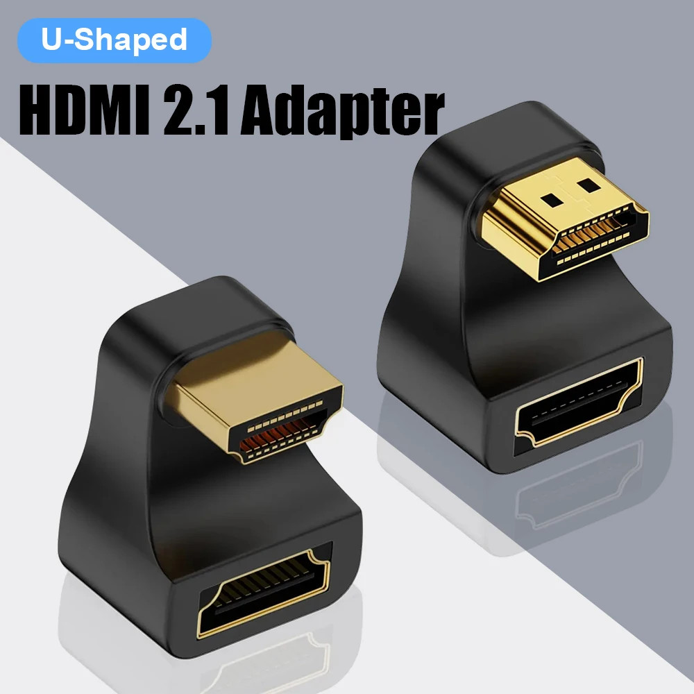 360 องศา U รูปร่าง HDTV อะแดปเตอร์ HDMI 2.1 ชายหญิง 8K @ 60Hz สําหรับจอแสดงผลแบบพกพา Monitor อุปกรณ์