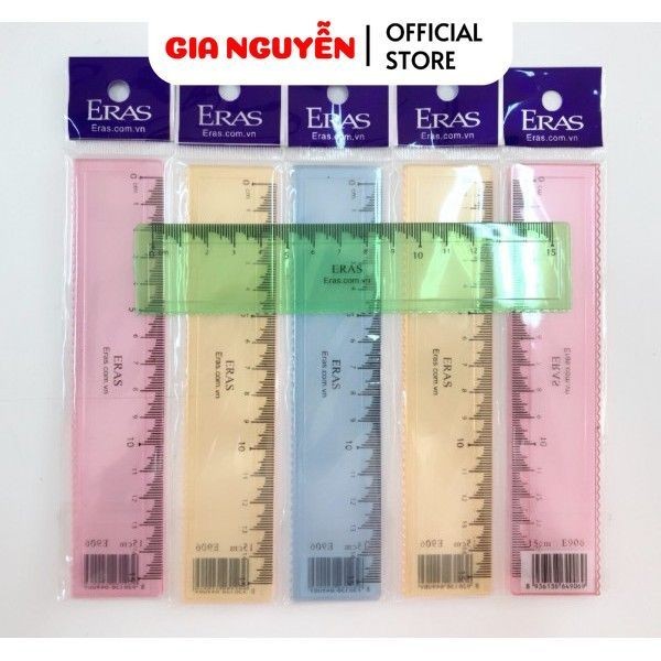 Eras E906 ไม้บรรทัดนักเรียนหลากสี 15 ซม. Gia Nguyen - Gia Nguyen