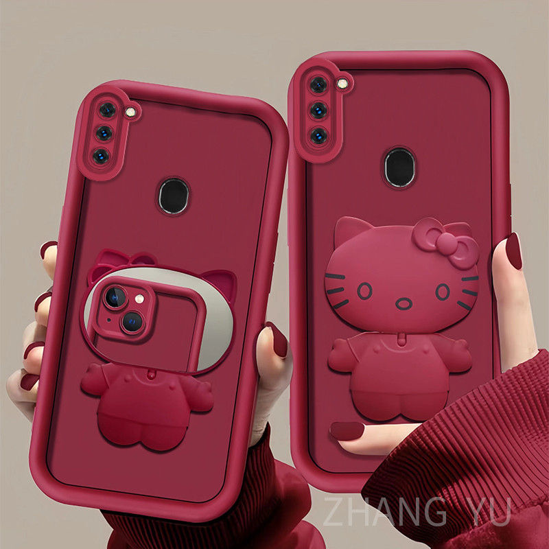 เคส Samsung A11 M11 ใหม่ TPU เคสโทรศัพท์ เหมาะสําหรับแมวน่ารัก ขาตั้ง เคสโทรศัพท์ พร้อมฝาครอบเลนส์ แบบเต็ม เคสนิ่ม
