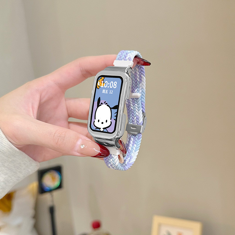 สายนาฬิกาข้อมือไนล่อนถัก ปรับได้ แบบเปลี่ยน สําหรับ Oppo Band 2 Oppo Band2