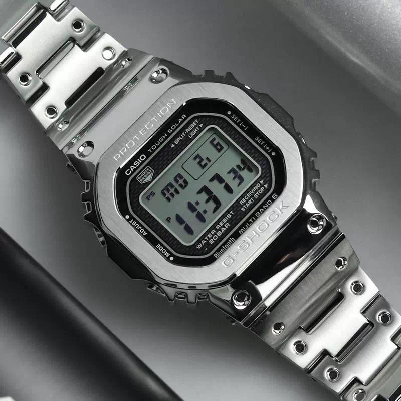 Casio GMW5000 G Shock นาฬิกาข้อมือดิจิทัล สายสเตนเลส ทรงสี่เหลี่ยม อเนกประสงค์ สําหรับผู้ชาย GMW-B5000D