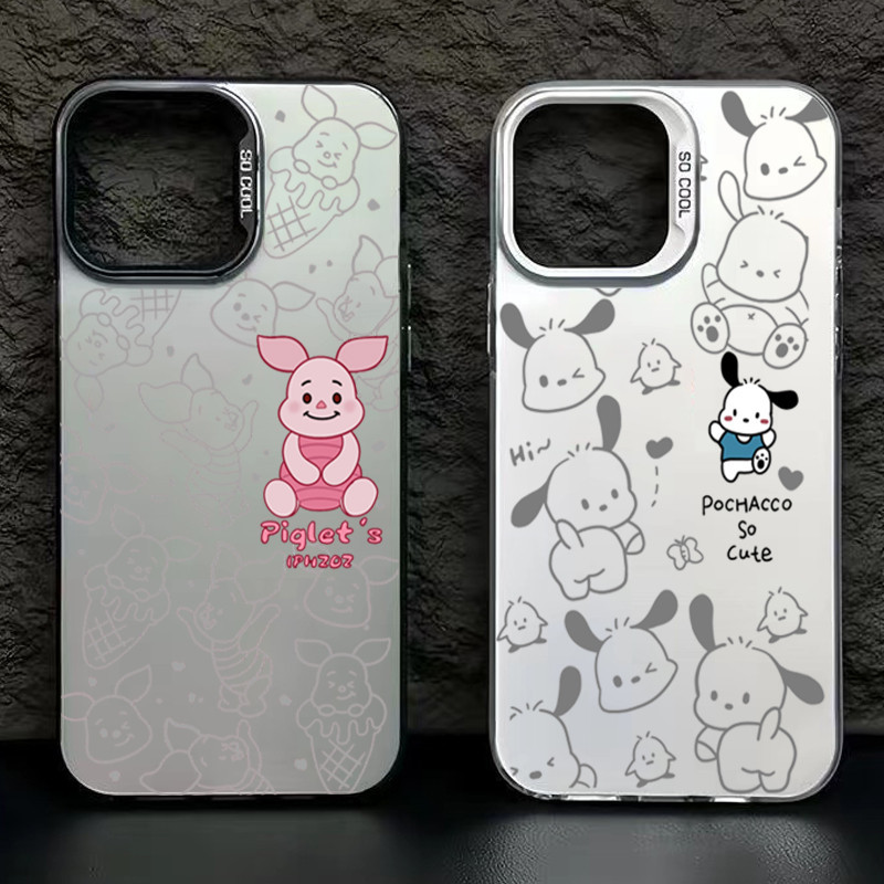 เคสโทรศัพท์มือถือแบบแข็ง ผิวด้าน ลายการ์ตูนหมู Pochacco Dog น่ารัก สีชมพู สําหรับ Samsung Galaxy A15 A55 A05 A05S A54 A14 A34 A35 A13 A23 A33 A53 A73 A52 A52S