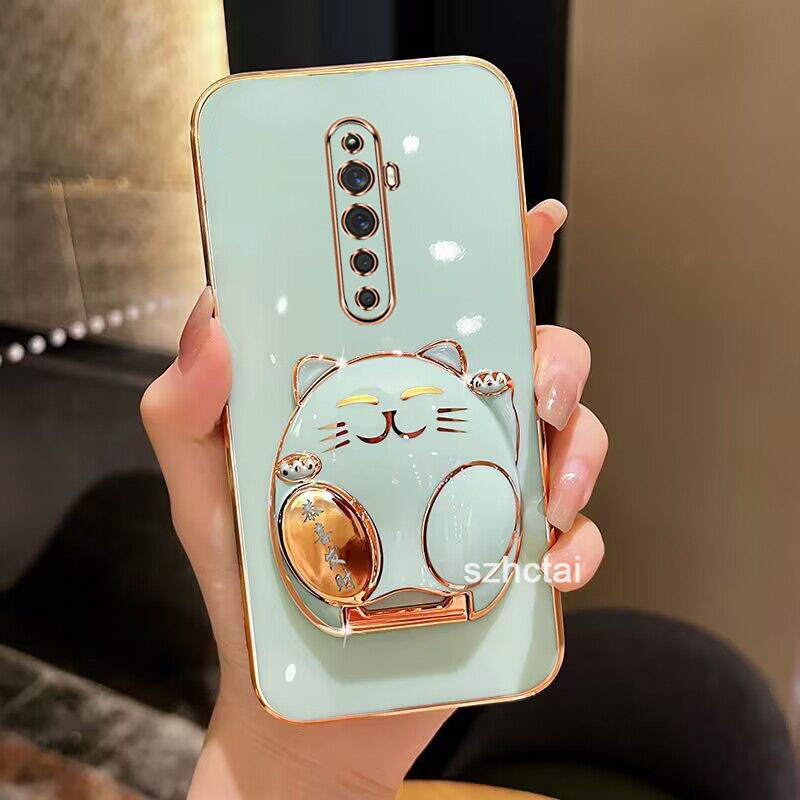 เคส oppo reno2 f reno 2z reno 2 reno เคส แมวหาโชค โทรศัพท์ เคสโทรศัพท์พร้อมขาตั้งแมวกวัก เคสโทรศัพท์