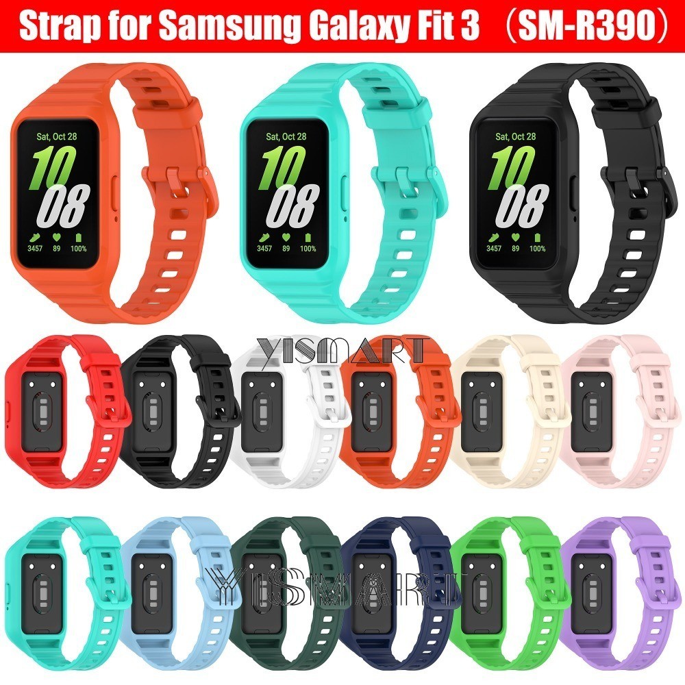 สายนาฬิกาสมาร์ทวอทช์ สําหรับ Samsung Galaxy Fit 3 SM-R390 ซิลิโคน สายรัด เคสนิ่ม เปลี่ยนได้ กีฬา สายนาฬิกา อุปกรณ์เสริม