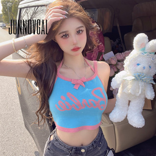 JUNNOVGAL ผู้หญิง Camisole Halter Retro ถักสบายๆสไตล์ใหม่ Sl…