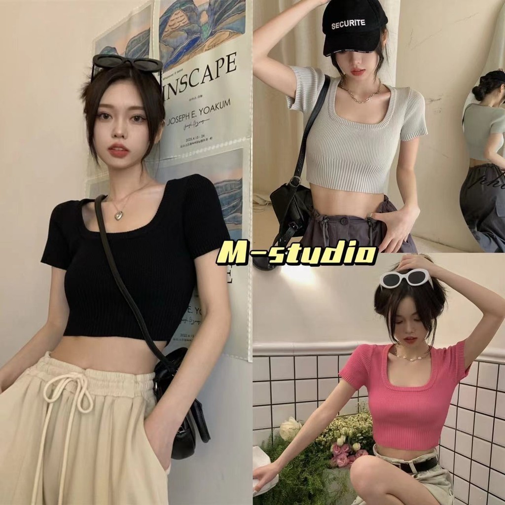 Maze⭐️พร้อมส่ง⭐️เสื้อยืด ครอปแขนสั้น สีสวยน่ารักผ้านุ่ม สาวหวานน่ารักๆ(9385-1) ราคา ถูกที่สุด ดีลบีเคเค
