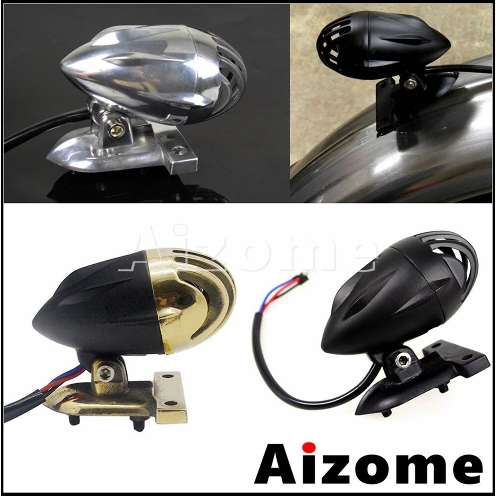 AI Grill Vintage Motorcycle Taillight 12V 23/8W Retro Brake Stop Tail Light For Harley XS650 Chopper