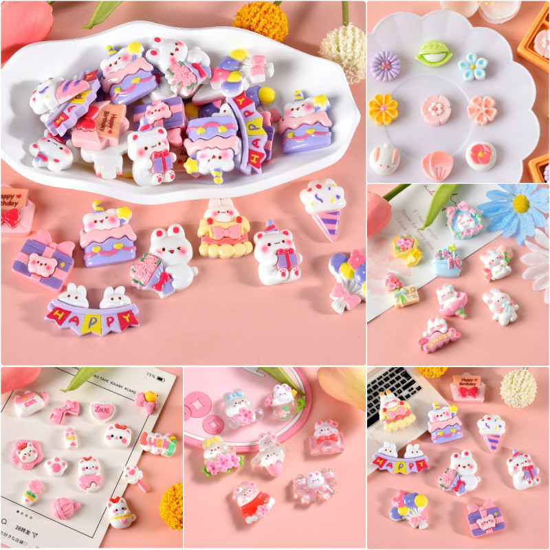 10 ชิ้น / เซต จําลอง แอคอร์น พีช ดอกไม้ เรซิน ด้านหลังแบน Diy เคสโทรศัพท์ สําหรับกิ๊บติดผม อุปกรณ์ตกแต่ง