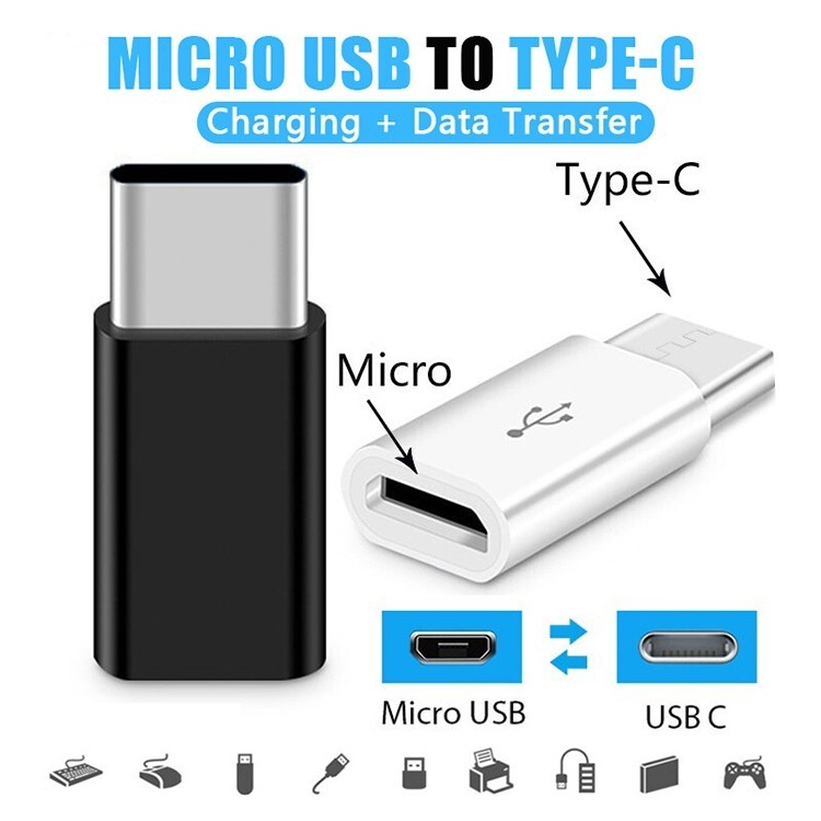 ตัวแปลงชาร ์ จอะแดปเตอร ์ Micro USB Female เป ็ น USB-C / Type-C OTG
