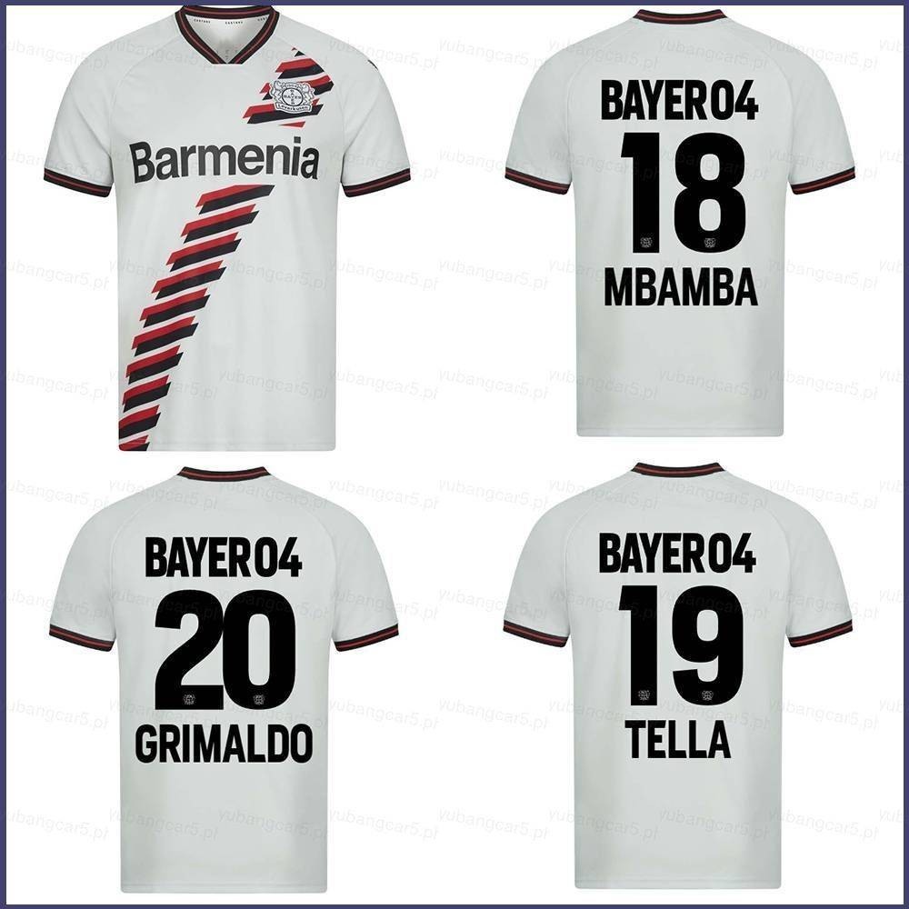 Zuqiu 2023-2024 Bundesliga Bayer 04 Leverkusen Mbamba Tella Grimaldo เสื้อยืดแฟชั่น พลัสไซซ์ สําหรับเด็ก และผู้ใหญ่