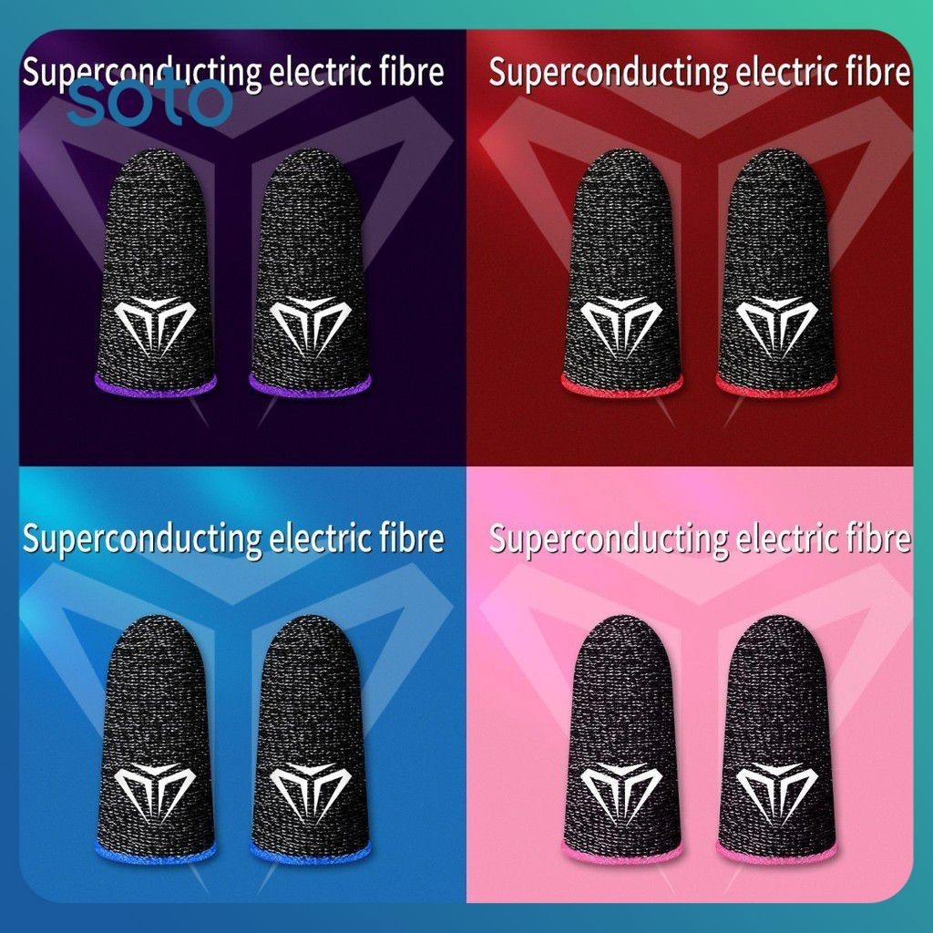 ♫ 1 คู่การเล่นเกมปลอกนิ้วตัวควบคุมเกมถุงมือกันเหงื่อระบายอากาศปลายนิ้วสำหรับเกมมือถือหน้าจอสัมผัสเตียงนิ้วปก