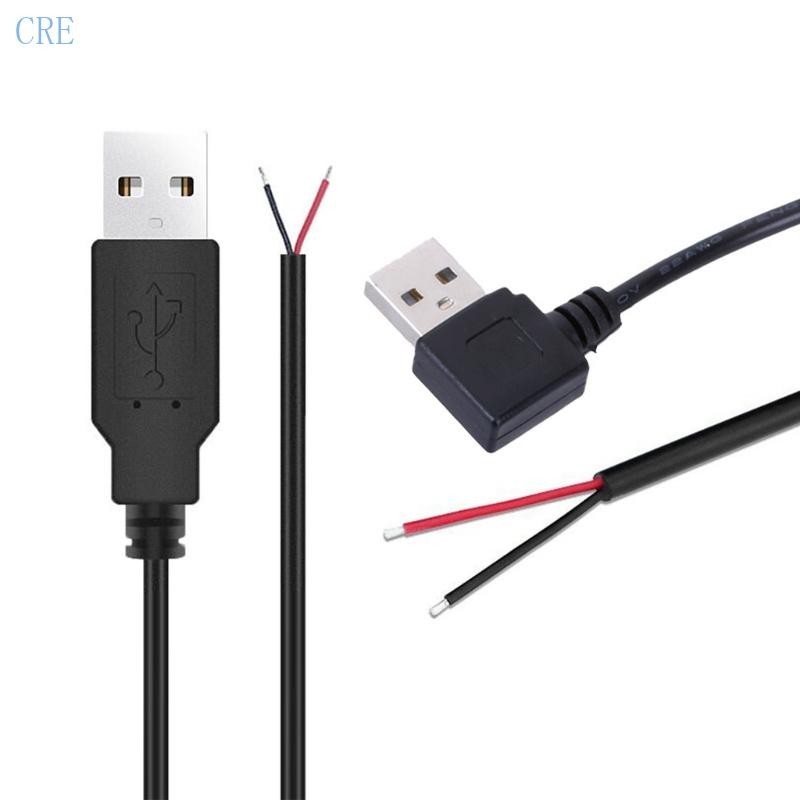 Cre สายชาร์จต่อขยาย 5V 2Pin 22AWG USB ตัวผู้ สําหรับพัดลม ไฟ LED เครื่องบันทึกการขับขี่ พาวเวอร์ซัพพลาย