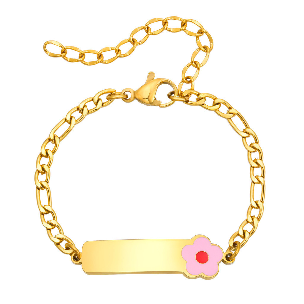 Vnox สร้อยข้อมือแกะสลักชื่อเด็กทารก พร้อมจี้น่ารัก สีทอง 18K เพื่อความปลอดภัย สําหรับเด็กผู้ชาย ผู้หญิง ของขวัญวันเกิด ว - รูปที่ 4