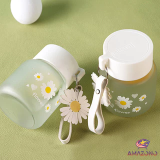 Amaz แก้วน้ําแฟชั่น ลายดอกเดซี่น่ารัก 300ml ขนาดเล็ก แบบพกพา ทนต่ออุณหภูมิสูง Portable cup