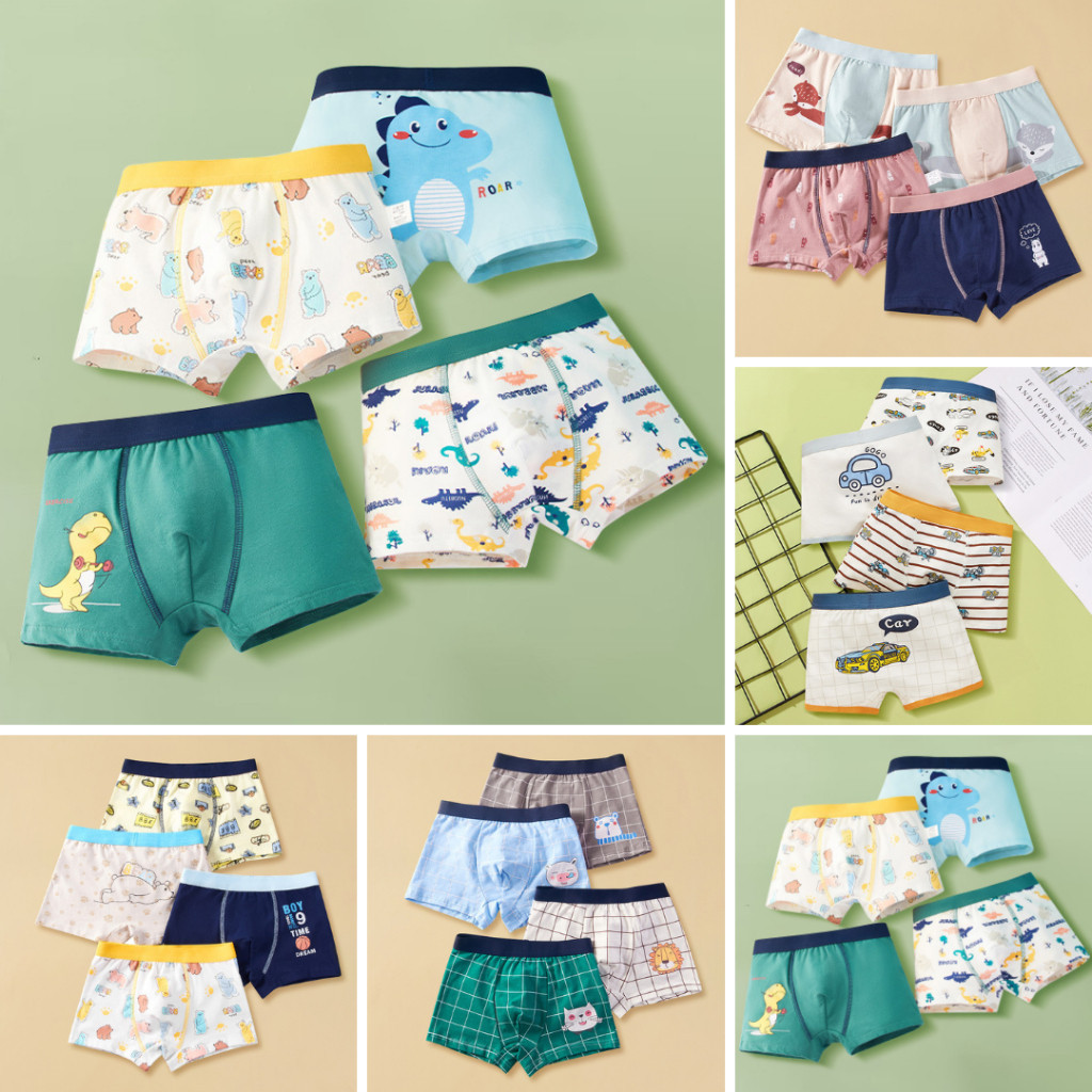 KATUN Pinpin Kids - (1 ชิ้น) กางเกงในเด็กชาย / กางเกงบ็อกเซอร์ลายผ้าฝ้ายน่ารัก วัสดุผ้าฝ้ายนุ่ม