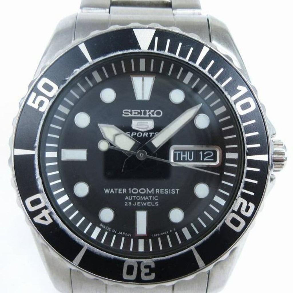 Seiko 5 5 Sports Watch Analog Automatic Dial Black ■SM1 Direct from Japan Secondhand
