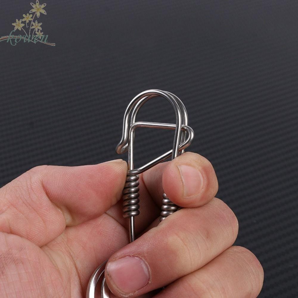 Kowen สแตนเลสลวด Snap Clip, Hook Snap คลิป Clasp Dual ล ็ อคพวงกุญแจ , แยกแหวน Creative Dual ล ็ อคที ่ ไม ่ ซ ้ ํากัน Carabiner Key แหวนเครื ่ องมือกลางแจ ้ ง
