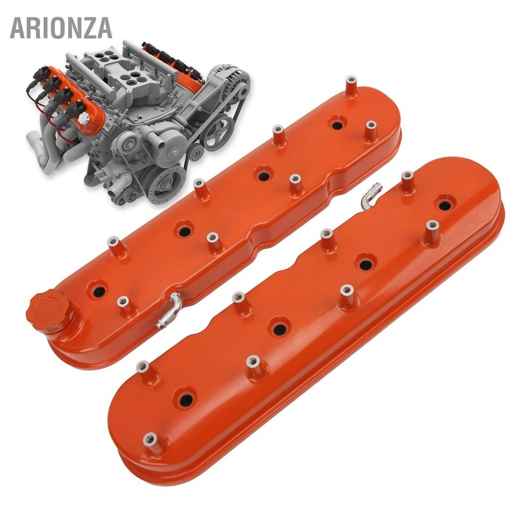ARIONZA ฝาครอบวาล์วเครื่องยนต์สีส้มพร้อม Coil Mounts อลูมิเนียมสำหรับ Corvette LS1 LS2 LS3 5.3 6.0 6.2