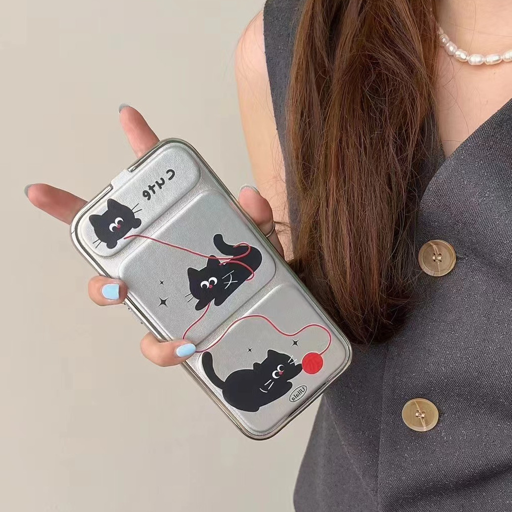 น ่ ารักสีดํา Cat โทรศัพท ์ สําหรับ Iphone11 12promax 12 13 14 15 pro max กรณีนุ ่ ม 14promax 15pro tpu กรณี